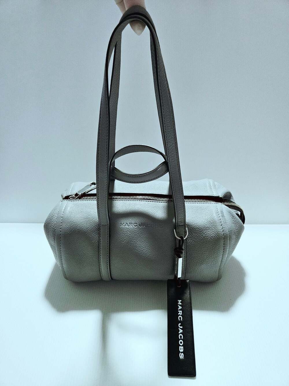 MARC JACOBS Leather Bowlet Shoulder Bag Gray Authentic Women's Handbag